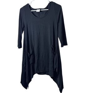 Et’Lois  Women's XS Black Long Sleeve Tunic Top with Pockets